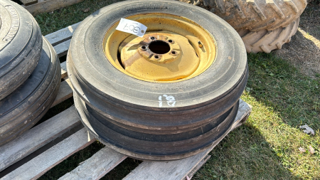 Pair of 6.00-16 Implement Tires on 5 Bolt Rims