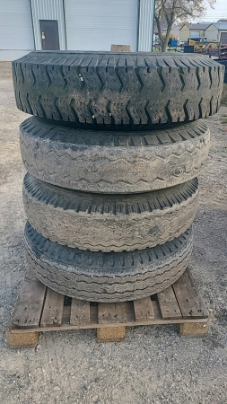 (4) 10.00-20 Tires on 8-Bolt Rims