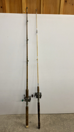 2 -64" Long Fishing Poles with Reels -See Notes