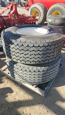 Pair of Double Star 445/65R22.5 Tires and Rims