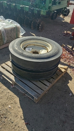 Pair of 7.50-20SL Seed Drill Tires and Rims