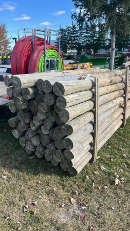 Skid of Used Wooden Fence Posts