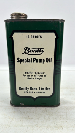 Beatty Special Pump Oil 16 oz Tin