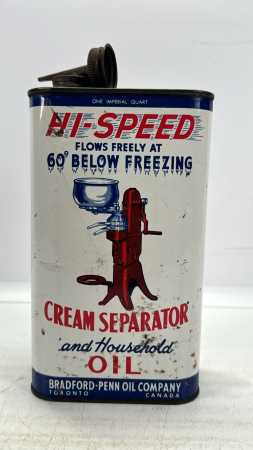 Bradford-Penn Cream Seperator Oil Tin