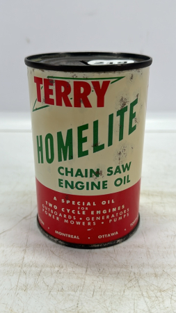 Terry Homelite Chain Saw Engine Oil Tin Bank