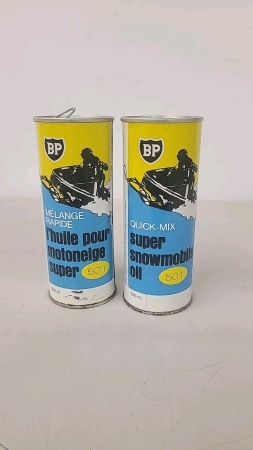 (2) BP Snowmobile Oil 500ML Cans