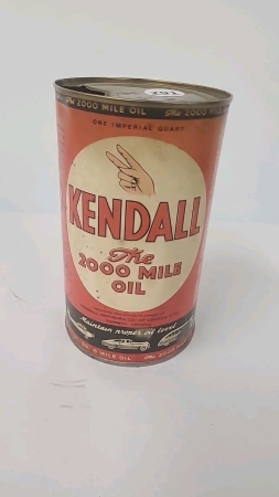 Kendall 2000 Mile Oil One Imperial Quart Tin