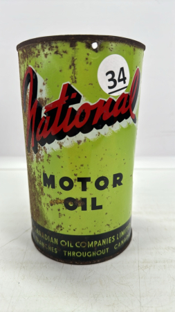 National Motor Oil One Quart Tin