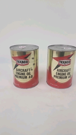 (2) Texaco Aircraft Engine Oil One US Quart Tin