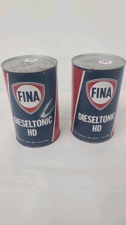 (2) Fina Cardboard Imperial Quart Cans