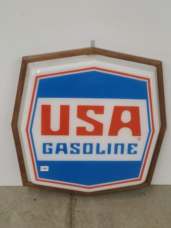 Framed USA Gasoline Plastic Sign