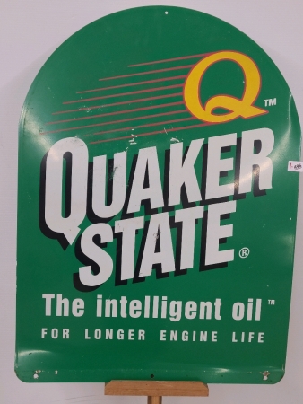 Double Sided Metal Quaker State Sign