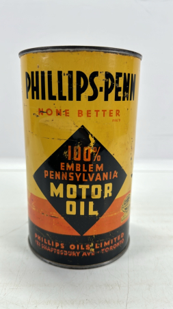 Phillips-Penn Motor Oil 1 Imperial Quart Tin