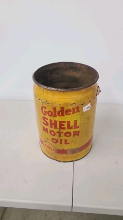 Shell Motor Oil Pail 5 Imperial Gallons