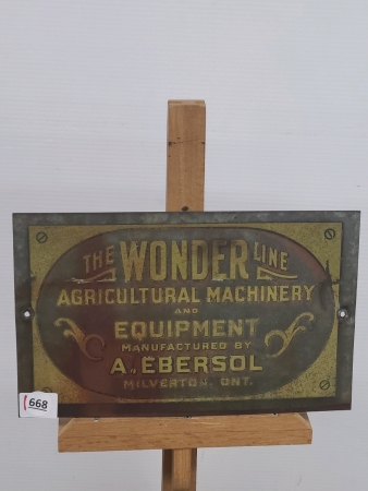 The Wonder Line Agricultural Machinery Sign