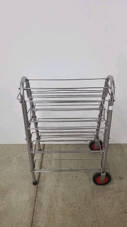 Chrome Portable Oil Can Rack