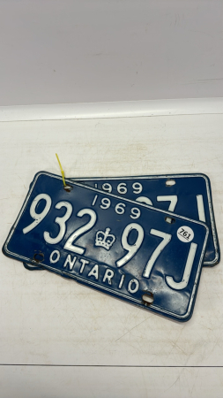 Pair of 1969 Ontario License Plates