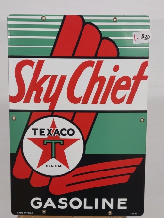 Enameled Skychief Texaco Gasoline Sign