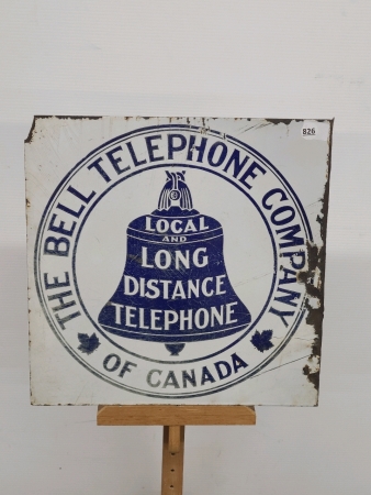 Porcelain Bell Canada Double Sided Flanged Sign