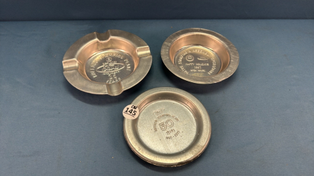 (3) Ford Metal Ashtrays