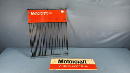 Motocraft Gear Clamp Rack & V-Belt & Hose Sign