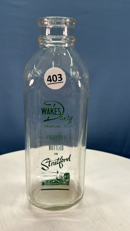 Wake's Dairy Stratford Silk Screened Quart