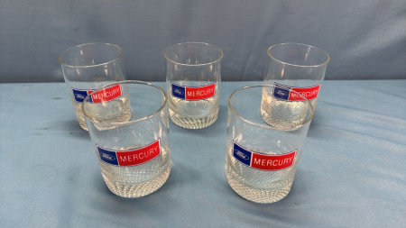 (5) Ford Mercury Whiskey Glasses