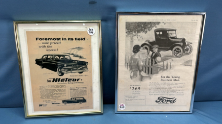 (2) Framed Magazine Pages