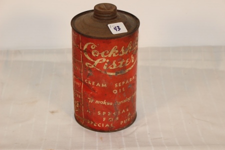 Cockshutt Lister Cream Separator Oil Tin, 8" Tall