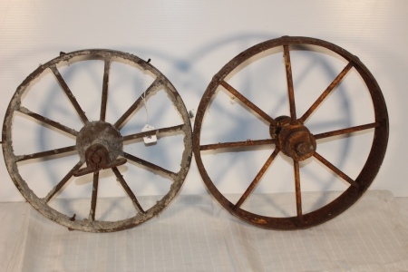 Pair Of Steel Wheels, 16" Diameter