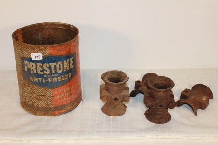 Prestone Tin and Assorted Support Brackets