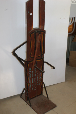 Stenciled Bag Holder From Walkerton, 55" Tall