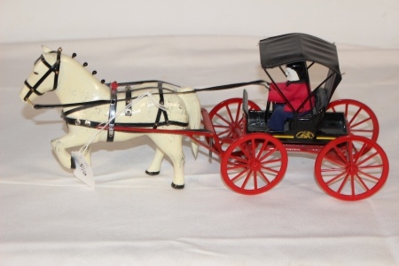 Horse and Buggy With JD Decals, 13" Long