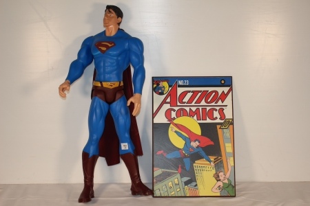 Superman Plastic Figurine and Poster