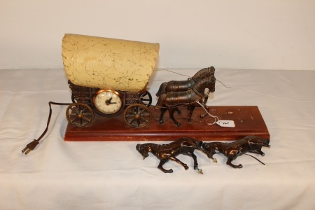 4 Horse Hitch With Stage Coach & Clock