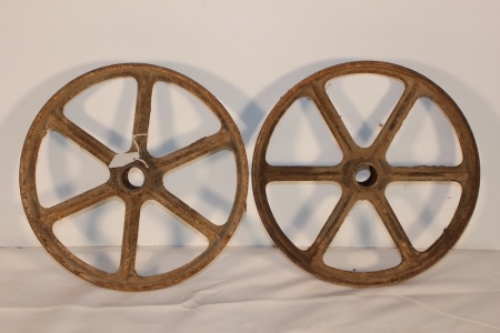 2 Cast Iron Wheels, 12" Diameter