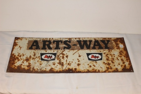 Arts- Way Tin Sign in Rough Condition, 12 X 33"