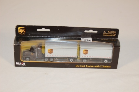 UPS Semi With Pup Trailers, 8" Long