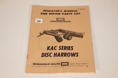 MM Operators Manual KAC Series Disc Harrows