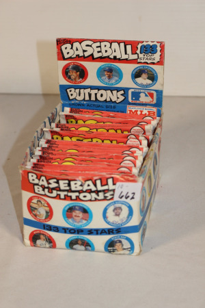 1984 Baseball Buttons In Original Box & Packaging