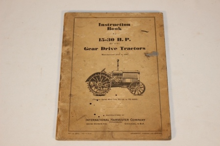 IH 15-30 Gear Drive Instruction Book