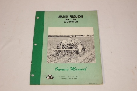 MF No.220 Cultivator Owners Manual