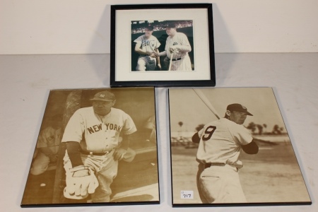 Plaqued Pictures of Babe Ruth & Ted Williams