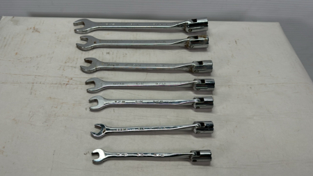 SK 7 Piece SAE Flex Head Combination Wrench Set