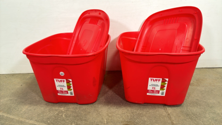 (2) 72L Totes with Lids