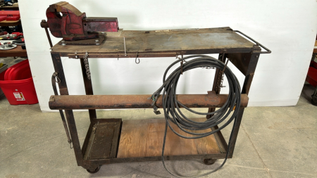 Shop Built Rolling Cart with Bench Mounted Vise