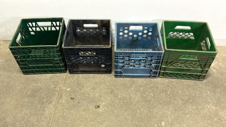 (4) Plastic Milk Crates