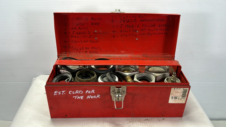 Red Metal Toolbox with Contents