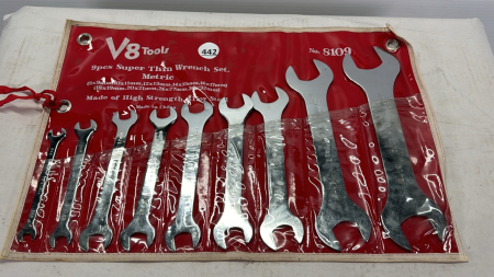 V8 Tools 9 Piece Super Thin Metric Wrench Set