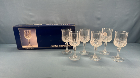 (6) Lead Crystal 7" Wine Glasses